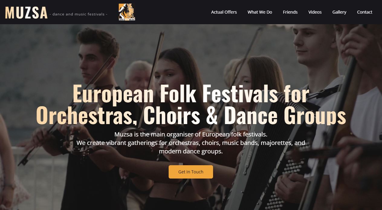 Screenshot of the muzsaoffice.com website.